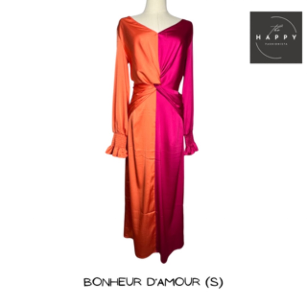 NWOT Bonheur D'Amour Orange & Magenta Dress (S)
